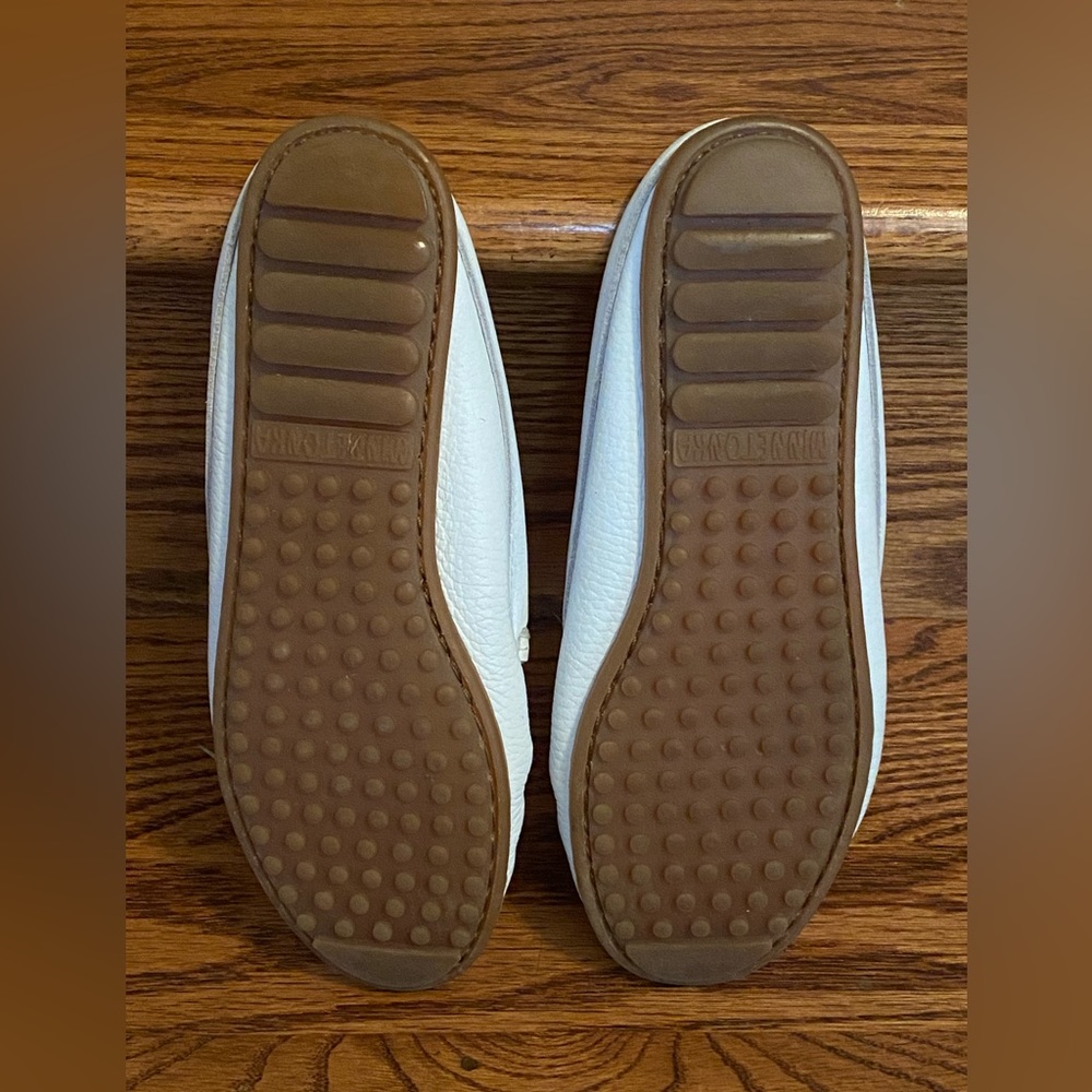 Minnetonka White Leather Loafers - Picture 7 of 7
